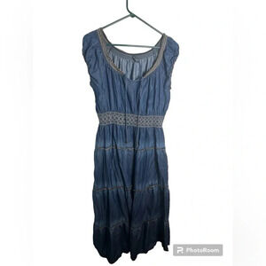 Lapis Western Smock dress in a denim like blue Size 2XL